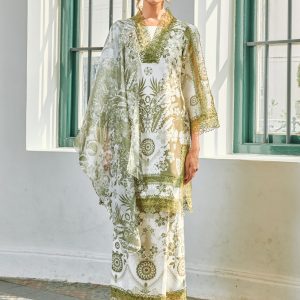 Katrina Kurung Printed (Adults) - Olive