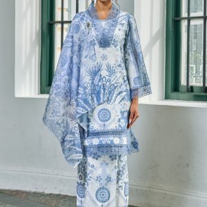 Katrina Kurung Printed (Adults) - Ash Blue