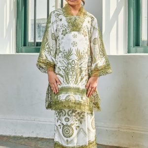 Katrina Kurung Printed (Kids) - Olive