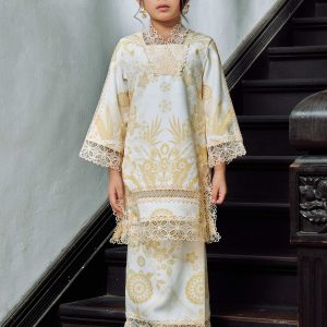 Katrina Kurung Printed (Kids) - Butter Yellow