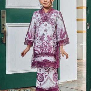 Katrina Kurung Printed (Kids) - Burgundy