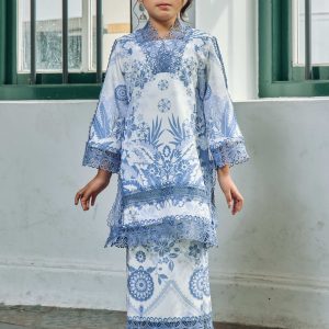 Katrina Kurung Printed (Kids) - Ash Blue