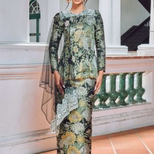 Rosalia Kurung (Adult) - Olive Black